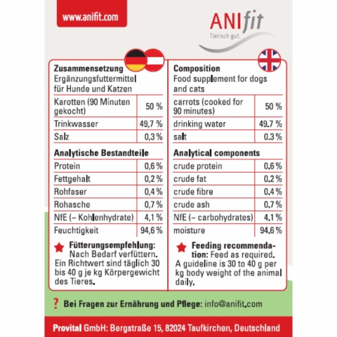 Cat Dog Accessories Supplements Moro's carrot soup (Karottensuppe) 390g 6 Piece -2- Anifit